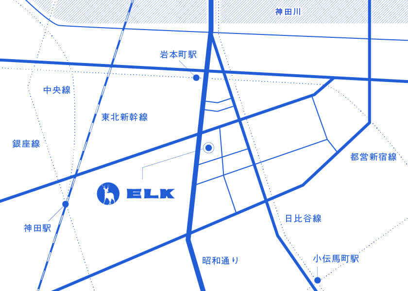 エルク東京営業所の地図イラスト